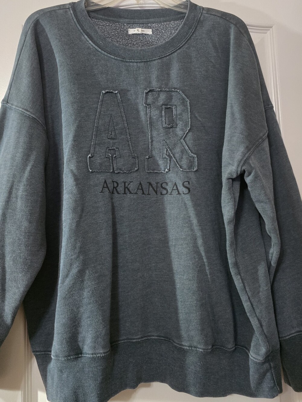 Maurices Teal Washed Arkansas 'AR' Crewneck Sweatshirt